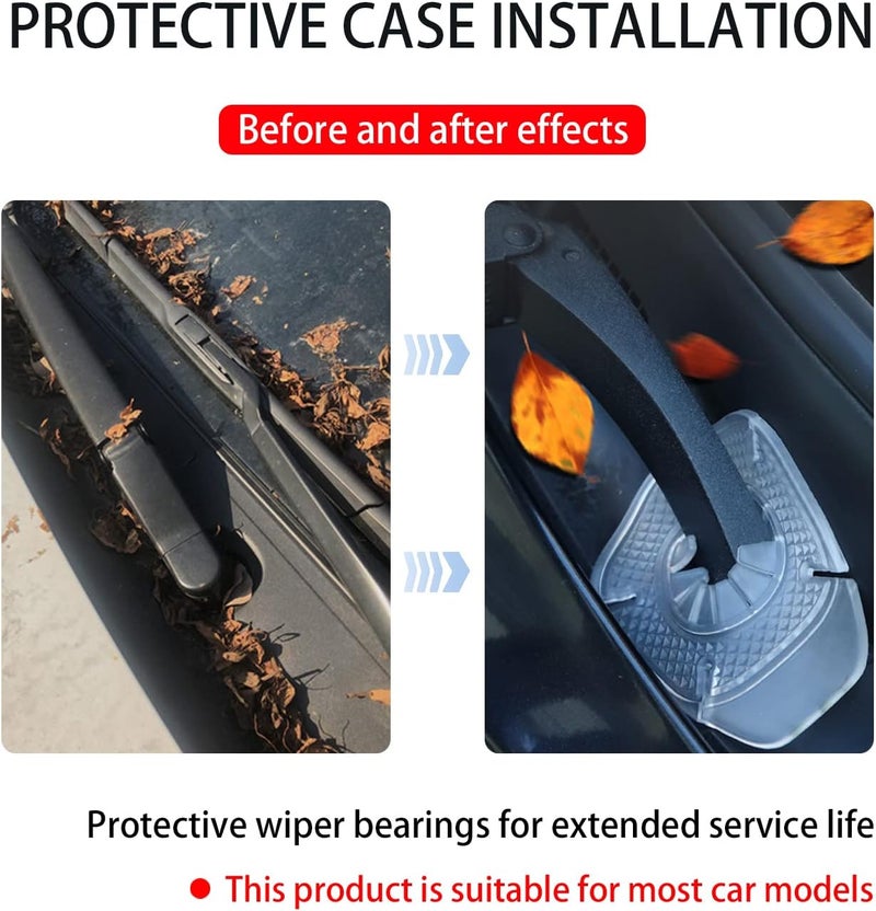 JNNJ وسادة واقية من السيليكون لفتحات ذراع مساحات الزجاج الأمامي للسيارات ( 2 x Car Wiper Arm Hole Silicone Protective Cushion)، غطاء لمنع تراكم الغبار في فتحات مساحات الزجاج الأمامي، مناسبة لأنواع مختلفة من مساحات الزجاج (اللون: أسود أو شفاف). - Image 2