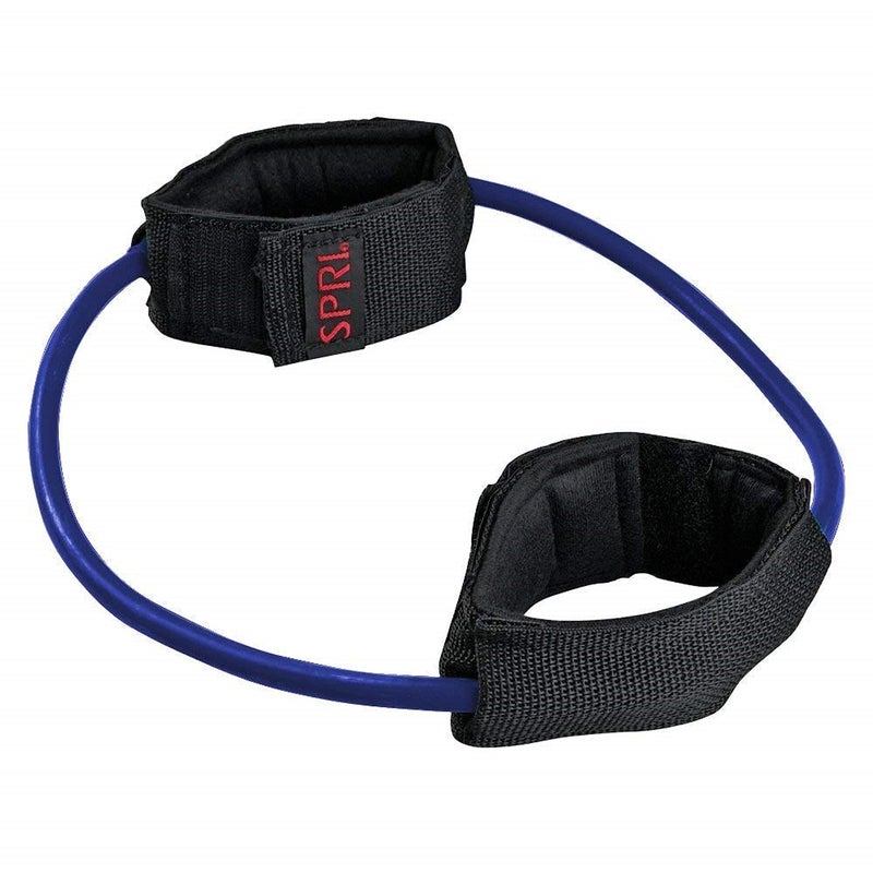 Spri Xercuff Leg Resistance Band Exercise Cord With Non-Slip Padded Ankle Cuffs  Blue  Heavy - Image 1