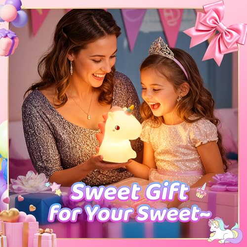 One Fire Unicorn Night Light for Kids 16 Colors Remote Control Baby Night Light Rechargeable Unicorn Lamp Cute Gifts for Kids Gifts Teen Girl Gifts - Image 3