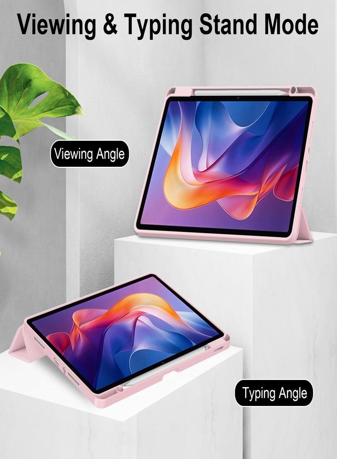 Gylint جراب Gylint لجهاز Xiaomi Redmi Pad 2 مقاس 11 بوصة (2025)، غطاء نحيف هجين [حامل قلم مدمج] غطاء مقاوم للصدمات مع غطاء خلفي شفاف لجهاز Xiaomi Redmi Pad 2 باللون الوردي - Image 3