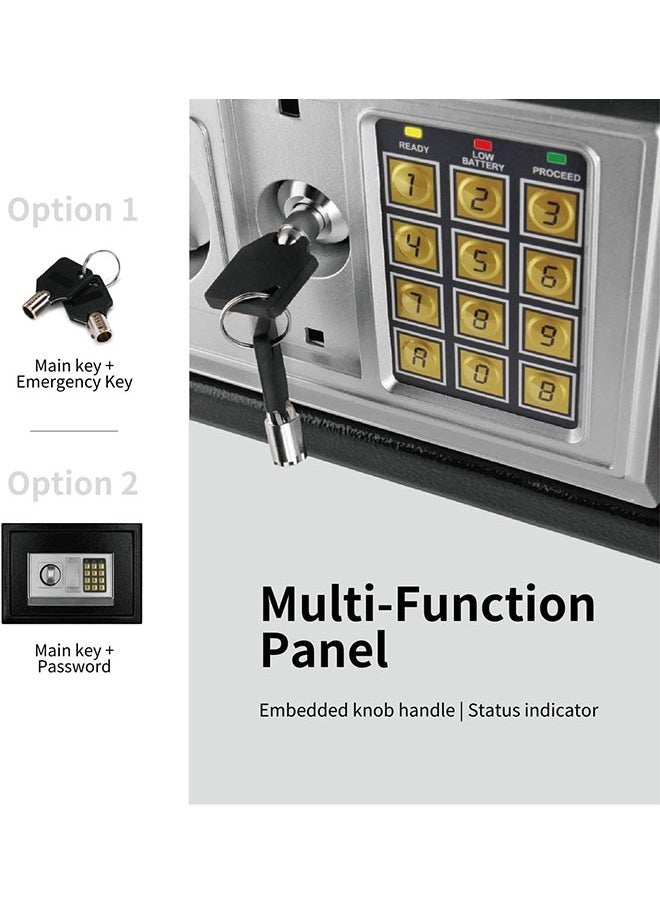 Arabest Mini Electronic Deluxe Digital Security Safe With Electronic Keypad Lock And Physical Key For Home Office Cash Storage (Black)  - Image 4