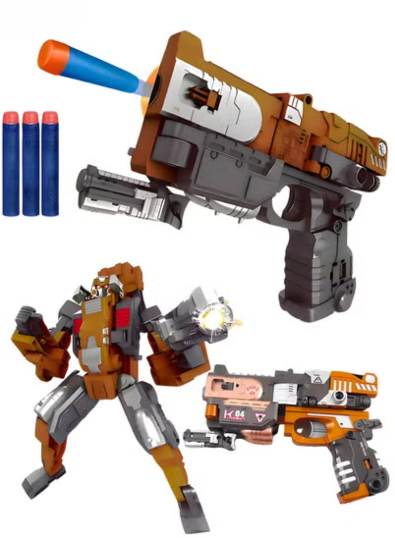 MAGIC VAULT Toy Gun Pistol - 2-1 Transformable Toy Gun Robot - Manual Soft Bullet Gun with Foam Bullets - Indoor/Outdoor Games and Toys - for 6-12 Year Old Boys, Birthday Gifts for Kids Age 6+ - Image 1