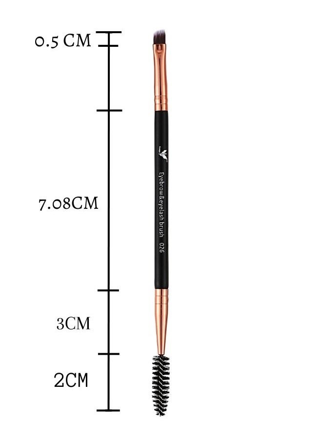 daroge - Eyebrow & Eyelash Makeup Brushes Rose Gold/Black - Image 1