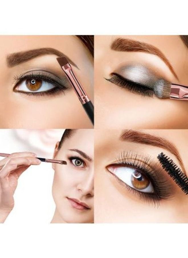 daroge - Eyebrow & Eyelash Makeup Brushes Rose Gold/Black - Image 1