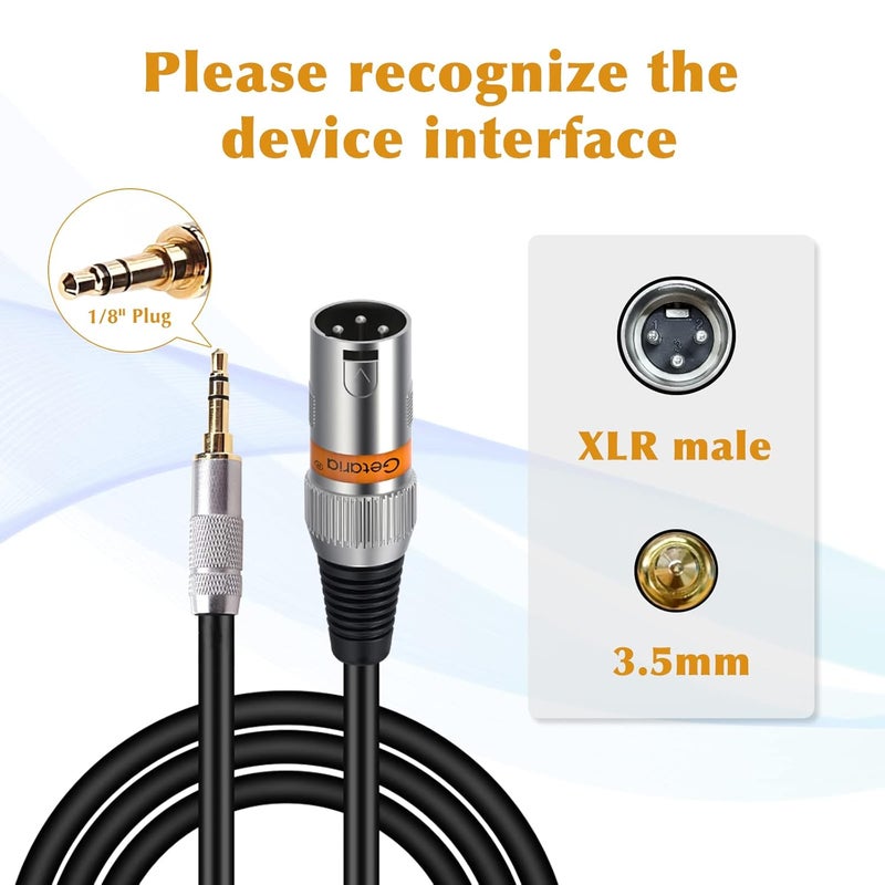 Getaria Labor saving 3ft XLR Male to 3.5mm Cable,1/8 TRS Jack Cable to XLR Male Balanced Cable, 3.5mm to XLR Male Cable Compatible with Speakers, Mixer,Tablet,MP3 Easy handling optimized design - Image 2