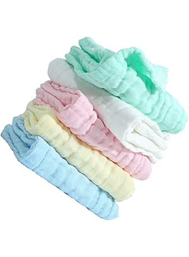 Soft Cotton Facial Towels For Babies 5 Pack Reusable Newborn Face Cloths - Image 1