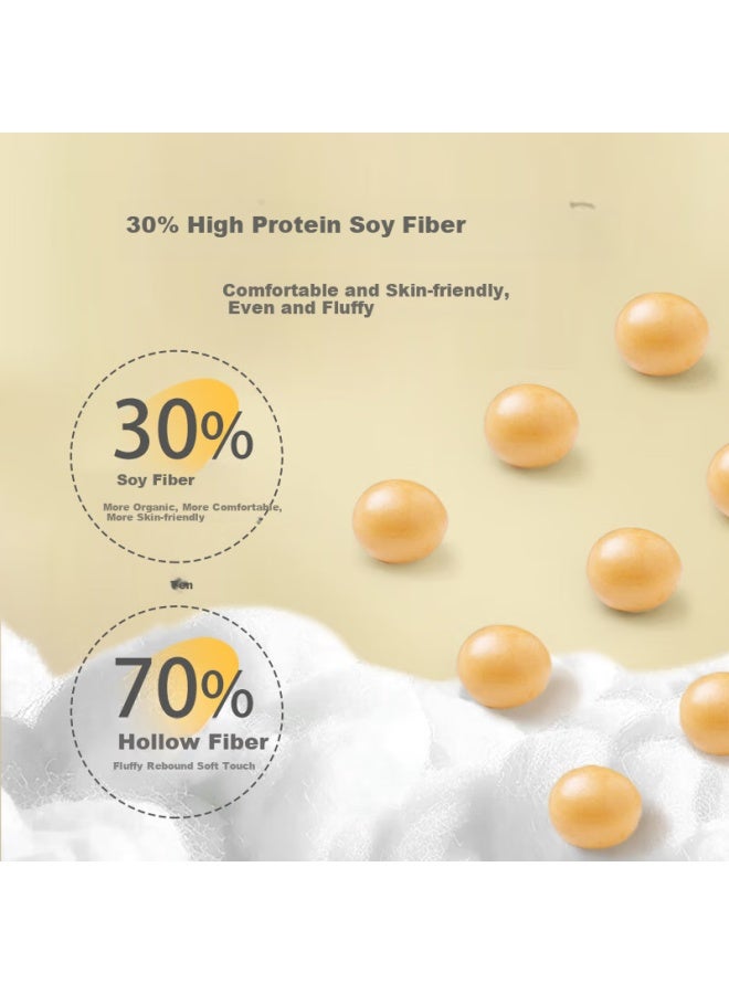 Mlily Antibacterial Waterproof Mattress Protector Cover With 30% Soybean Class A Cotton Mattress Cover Dream Protection 1.5m Bed Soft Milky White - Image 1