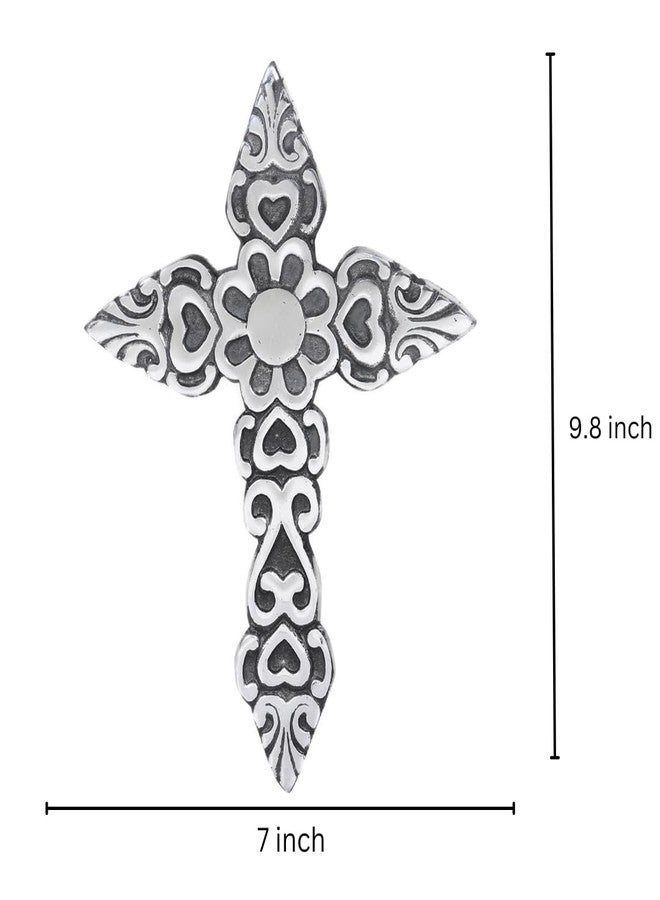 Castleore Easy Wall Hanging Home Decor Religious Christian Crosses for Wall | Best for Home, Office and As Gift | Silver Antique | Size L 9.8 W 7 Inch | (Silver Antique) - Image 5