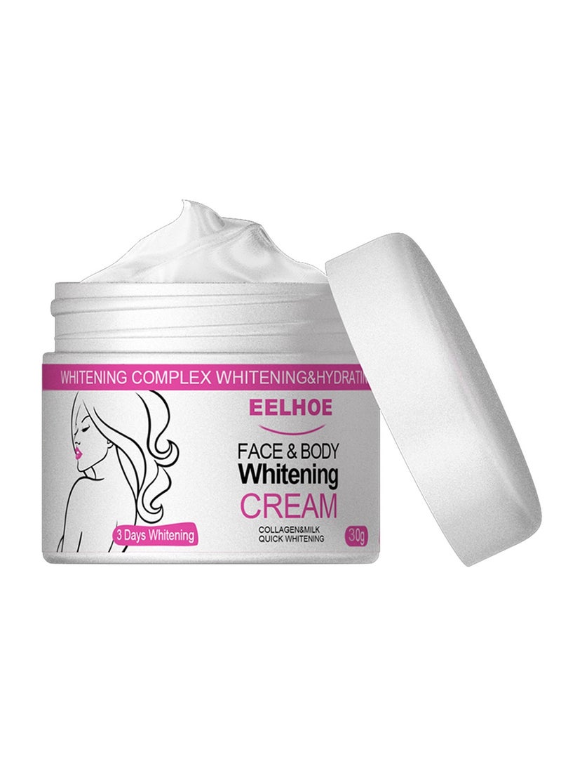 إيلهو كريم تبييض الوجه والجسم ، كريم تبييض دائم للبشرة الداكنة ، كريم تفتيح للبشرة الداكنة ، كريم تبييض ، كريم تبييض البشرة الداكنة يبيض ويضيء جسم الإبط 30G - Image 1