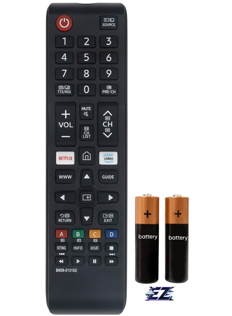 ELTRAZONE Replacement Remote Control BN59-01315D Fit for Samsung TV Series 7 RU7100 4K UHD UA43RU7100 UA49RU7100 UA50RU7100 UA55RU7100 UA75RU7100 UA43RU7100W UA50RU7100W UA55RU7100W UA58RU7100W UA65RU7100W with battery - Image 1