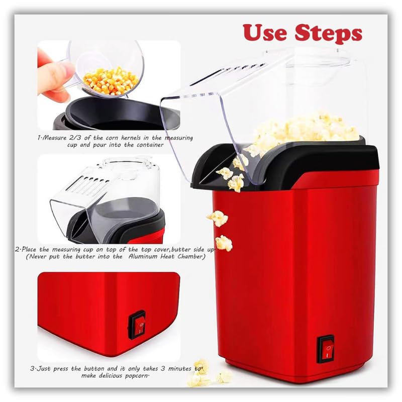 Drumstone 𝗙𝗲𝘀𝘁𝗶𝘃𝗮𝗹 𝟏𝟓 𝐘𝐄𝐀𝐑𝐒 𝐖𝐀𝐑𝐑𝐀𝐍𝐓𝐘 Aluminum electric popcorn maker machine for home, popcorn maker without oil, Electric Instant Popcorn Maker Making Machine Automatic - Image 4