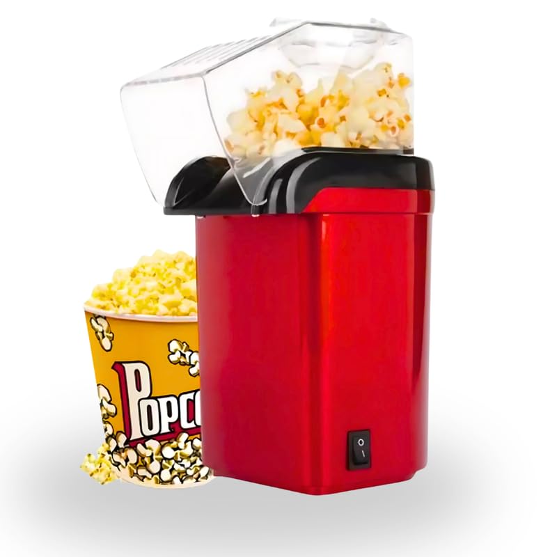 Drumstone 𝗙𝗲𝘀𝘁𝗶𝘃𝗮𝗹 𝟏𝟓 𝐘𝐄𝐀𝐑𝐒 𝐖𝐀𝐑𝐑𝐀𝐍𝐓𝐘 Aluminum electric popcorn maker machine for home, popcorn maker without oil, Electric Instant Popcorn Maker Making Machine Automatic - Image 1