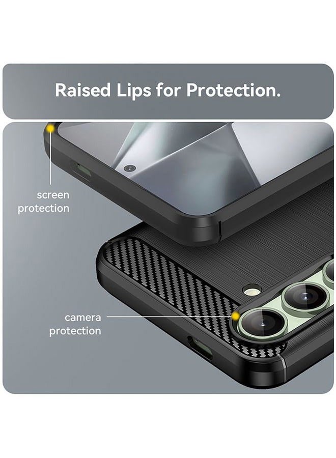 Osophter for Galaxy S24 FE Case: with 2pcs Screen Protector Shock-Absorption Flexible TPU Rubber Protective Cover for Samsung Galaxy S24 FE Phone Case(Black) - Image 3