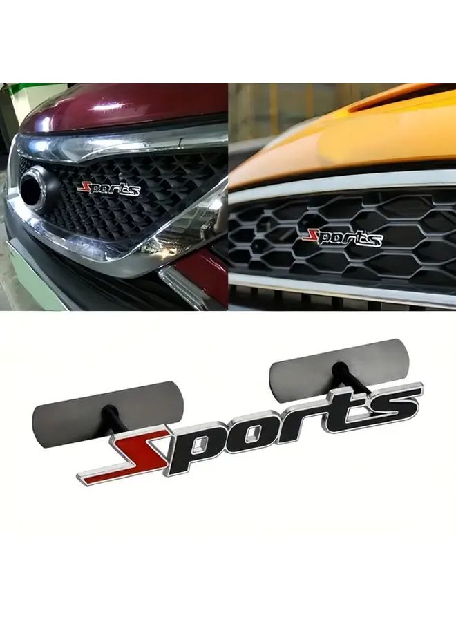 Universal Sports Color Metal Car Grille Badge With Safety Mounting Clip - Image 1