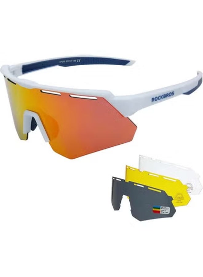 روكبروز نظارات ROCKBROS المستقطبة لركوب الدراجات مع 4 عدسات قابلة للتبديل، نظارات شمسية للبيسبول للرجال والنساء، نظارات شمسية رياضية UV400 - Image 1