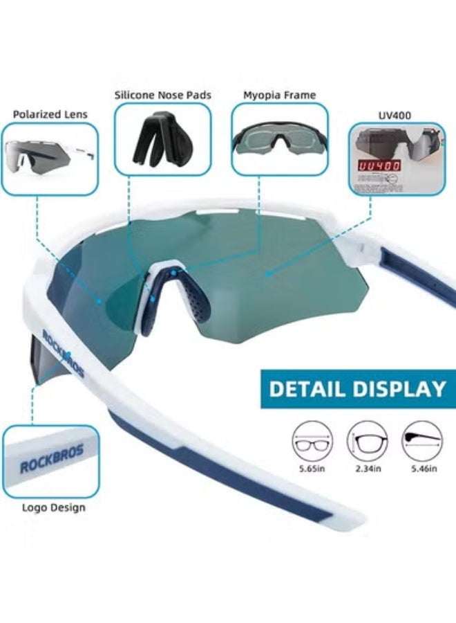 روكبروز نظارات ROCKBROS المستقطبة لركوب الدراجات مع 4 عدسات قابلة للتبديل، نظارات شمسية للبيسبول للرجال والنساء، نظارات شمسية رياضية UV400 - Image 2