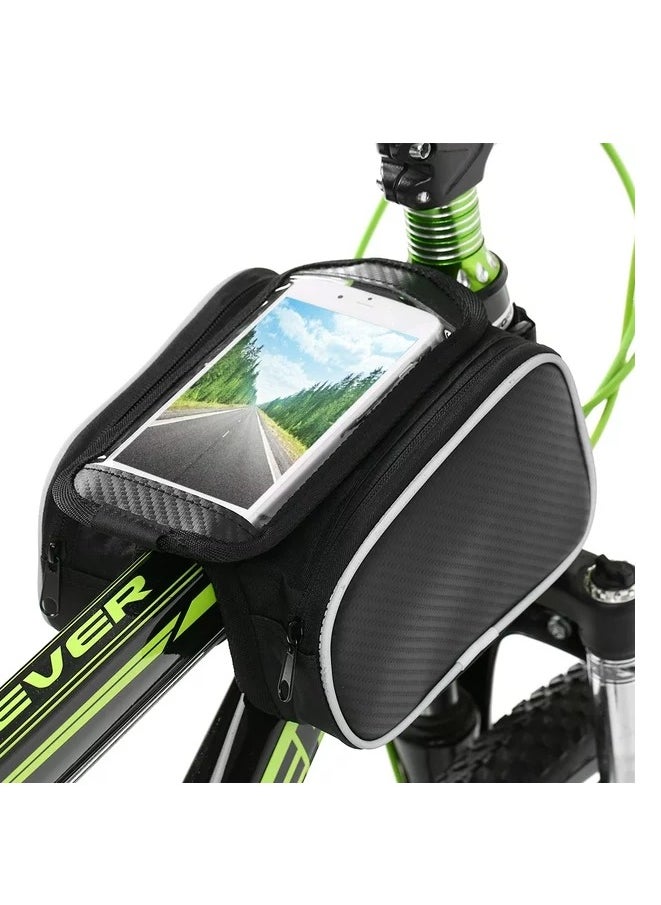 Bicycle Front Frame Touchscreen Phone Bag Mountain Bike Cycling Top Tube Double Pouch Pannier Bag for 5.7 Inch Cell Phone - pzsku/Z6A410D55D6EAF54E651BZ/45/_/1704888293/f3970d9c-f632-40f0-a858-4c5c7ed080e5