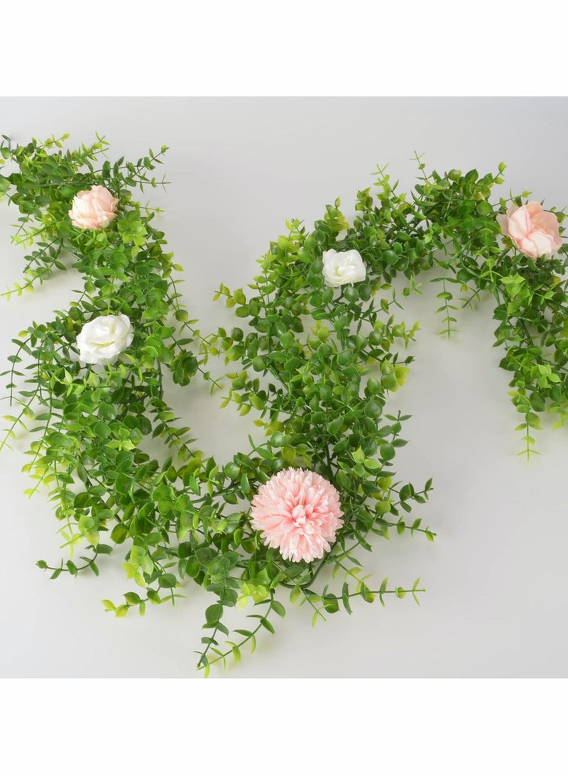Y&D Artificial Vines, 2 Pcs Faux Silk Eucalyptus Leaves  - Image 2