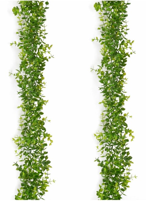 Artificial Vines, 2 Pcs Faux Silk Eucalyptus Leaves