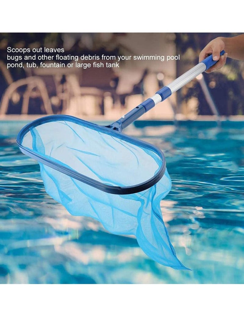 Generic Swimming Pool Deep Skimmer Net with 20-46 Telescopic Pole Leaf Skimmer Fine Mesh Net Rake Net for Cleaning Above Ground Inground Pool Hot Tub Spa Pond (with Pole)  - Image 3