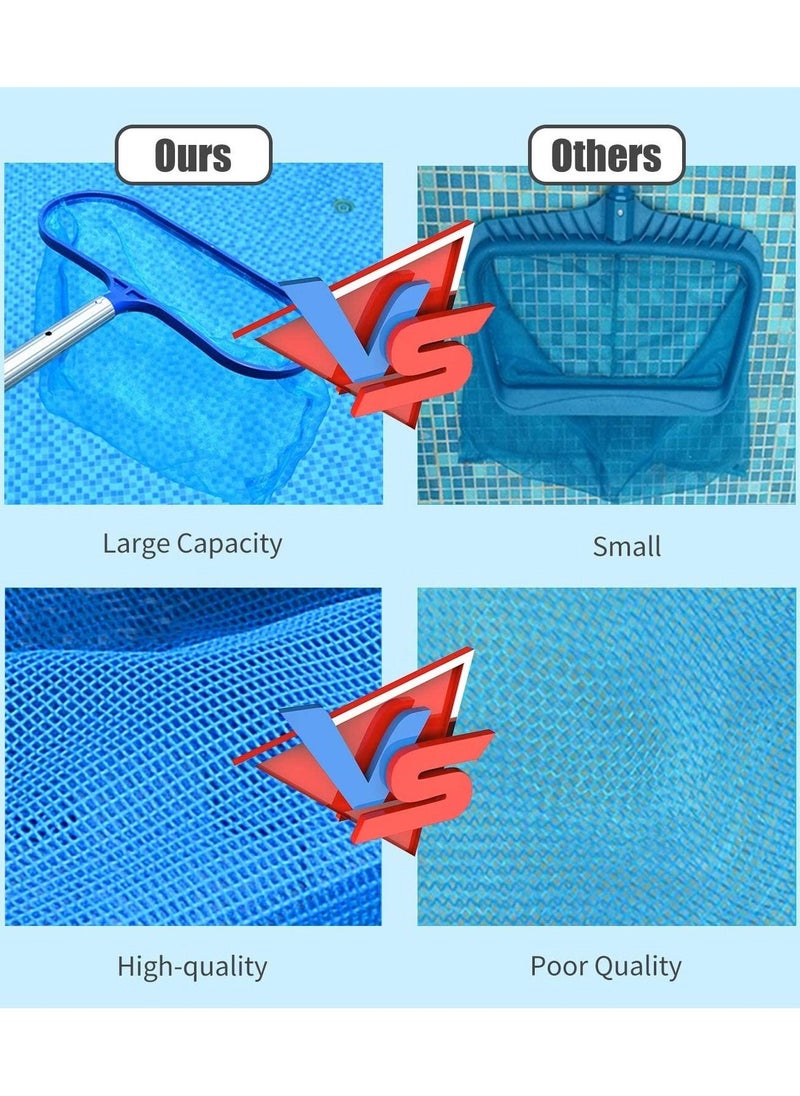 Generic Swimming Pool Deep Skimmer Net with 20-46 Telescopic Pole Leaf Skimmer Fine Mesh Net Rake Net for Cleaning Above Ground Inground Pool Hot Tub Spa Pond (with Pole)  - Image 4