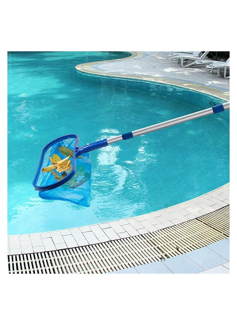 Generic Swimming Pool Deep Skimmer Net with 20-46 Telescopic Pole Leaf Skimmer Fine Mesh Net Rake Net for Cleaning Above Ground Inground Pool Hot Tub Spa Pond (with Pole)  - Image 2