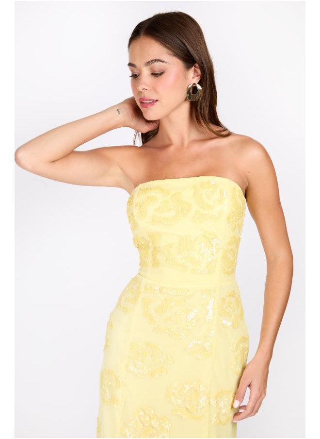 Little Mistress - Bardot Embelished Bandeau Dress - Image 1
