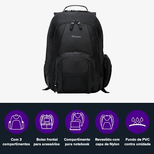 Targus 16 Inch Groove Laptop Backpack, Black - Fits Most Laptops up to 16", Water Resistant Travel Backpack for Business Commuters and Travel (CVR600) - Image 3