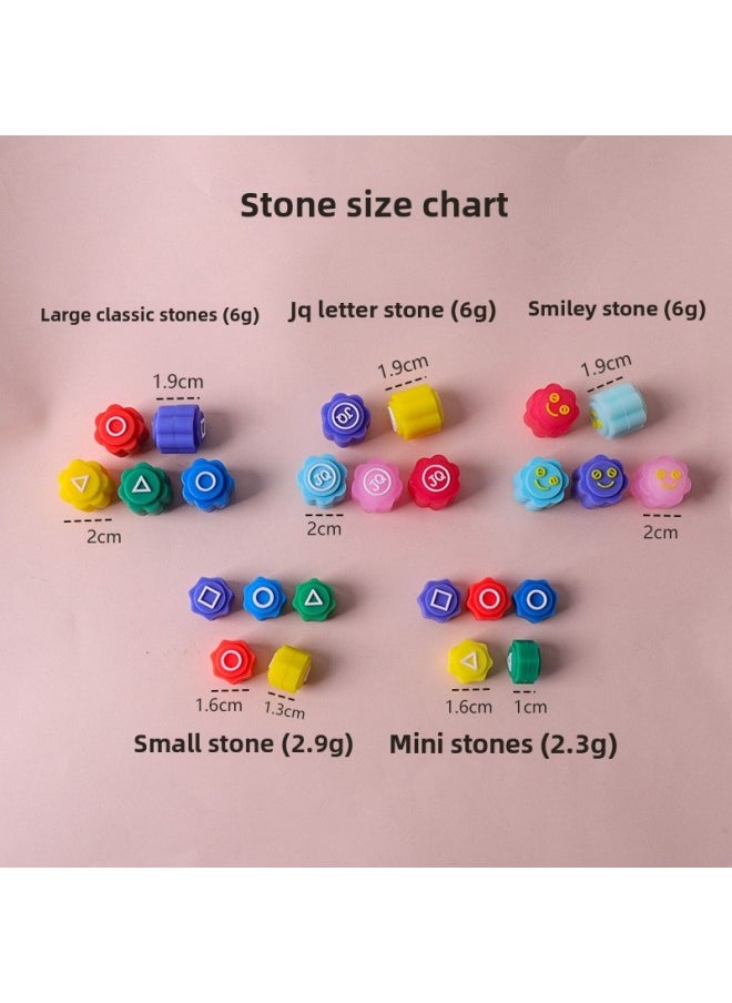 Gonggi Korean Game Catch Stones Game Kids Throw Stones Multiplayer Interactive Game Toy-Specifications:Jk Stone + Square Base  - Image 3