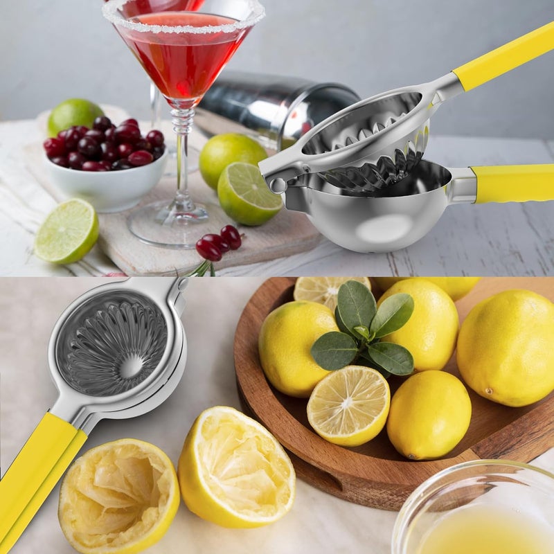 RCMo Lemon Squeezer Stainless Steel - Premium Quality, Heavy Duty Solid Metal Squeezer Bowl - Large Manual Citrus Press Juicer and Lime Squeezer (Yellow) - Image 5