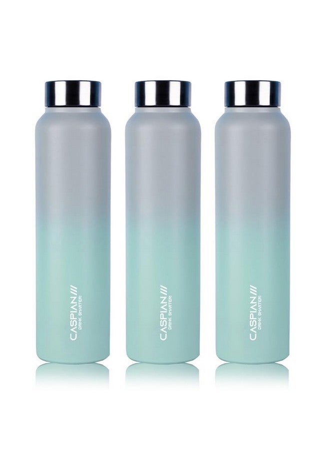 CASPIAN /// Astra Stainless Steel Water Bottle 1 ltr (Litre) for Fridge, Home, Office, School, Gym-Ideal for Adults, Men, Women, Kids, Boys, Girls-1000ml Leakproof, Rust free, Set of 3, Urban Lagoon - Image 1