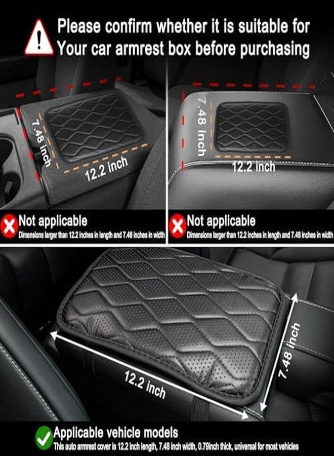 Amiss Auto Center Console Pad, Universal Waterproof Car Armrest Seat Box Cover, Car Interior Accessories, Breathable Leather Auto Armrest Cover Protector for Most Vehicle, SUV, Truck, Car (Black) - Image 5