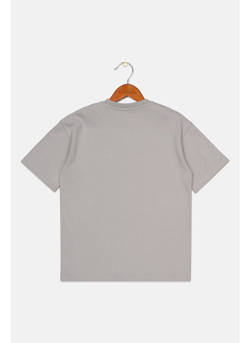 Jack Wills - Kids Boy Short Sleeve Brand Logo T Shirt, Grey - Image 1