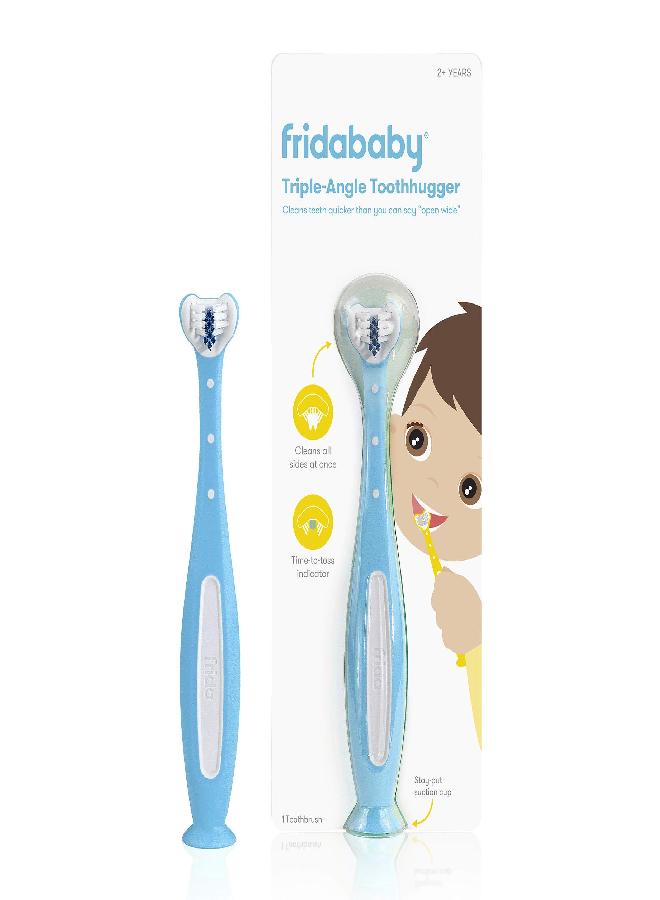fridababy Frida Baby Triple-Angle Toothhugger Training Toothbrush for Toddler Oral Care, Blue - Image 1