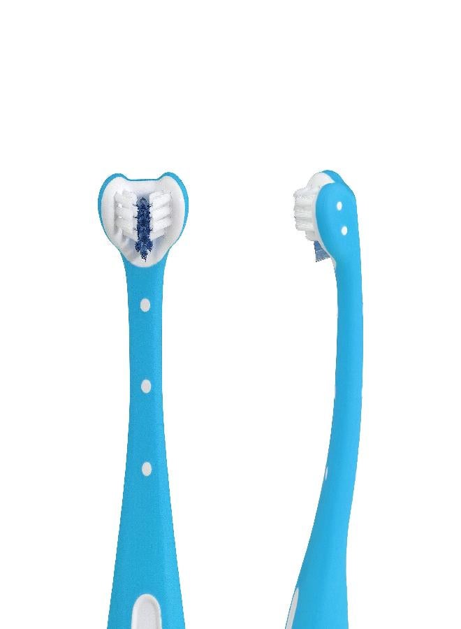 fridababy Frida Baby Triple-Angle Toothhugger Training Toothbrush for Toddler Oral Care, Blue - Image 4
