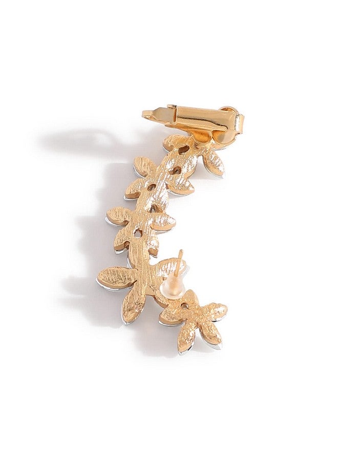 SOHI Gold Plated stones Cuff Earrings for women, Ear wire, Gold Plated, cute earrings for girls, fancy earrings for women stylish, fashion jewellery for women,Light Weight stylish, Cuff Earring - Image 2