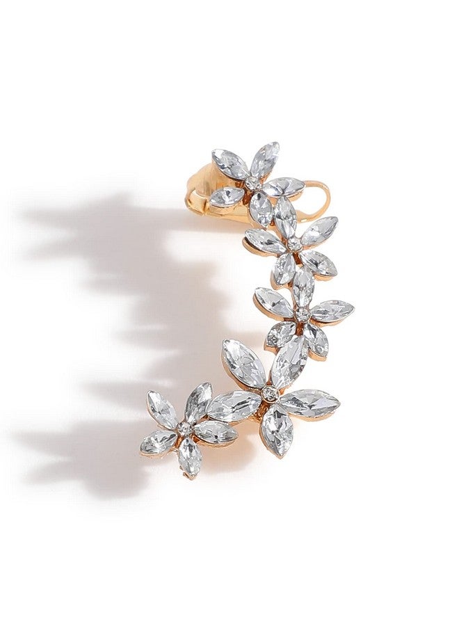 SOHI Gold Plated stones Cuff Earrings for women, Ear wire, Gold Plated, cute earrings for girls, fancy earrings for women stylish, fashion jewellery for women,Light Weight stylish, Cuff Earring - Image 1