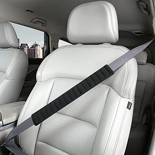 HighnessHwoo Car Seatbelt Covers Cushion Shoulder Pads Protector Sleeve for Adults, Auto Extra Long Seat Belt Strap Cover Decorations for Women, Kids, Honda, Trucks Accessories, 1pc, 15.5in, Black - Image 1