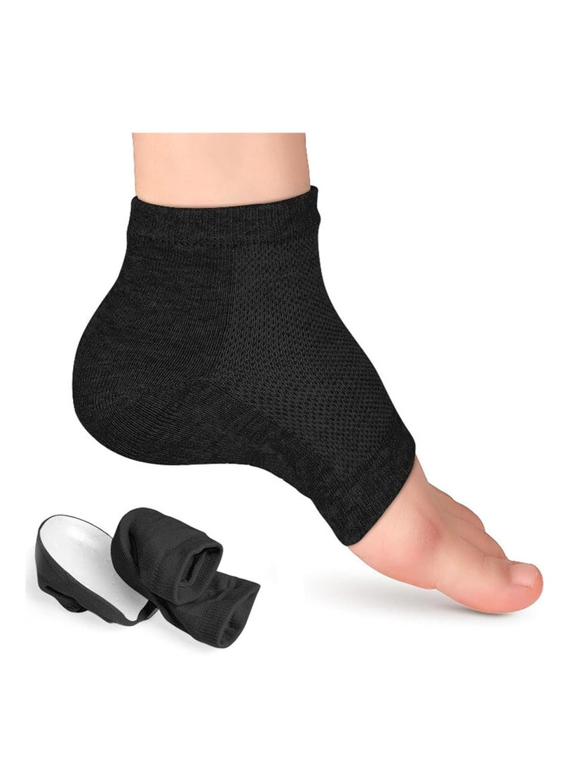 1 Pair 3 Insoles  Socks, Invisible Heel Lifts, Half-Insoles for Height Increase (3.5cm, Black) - Image 1