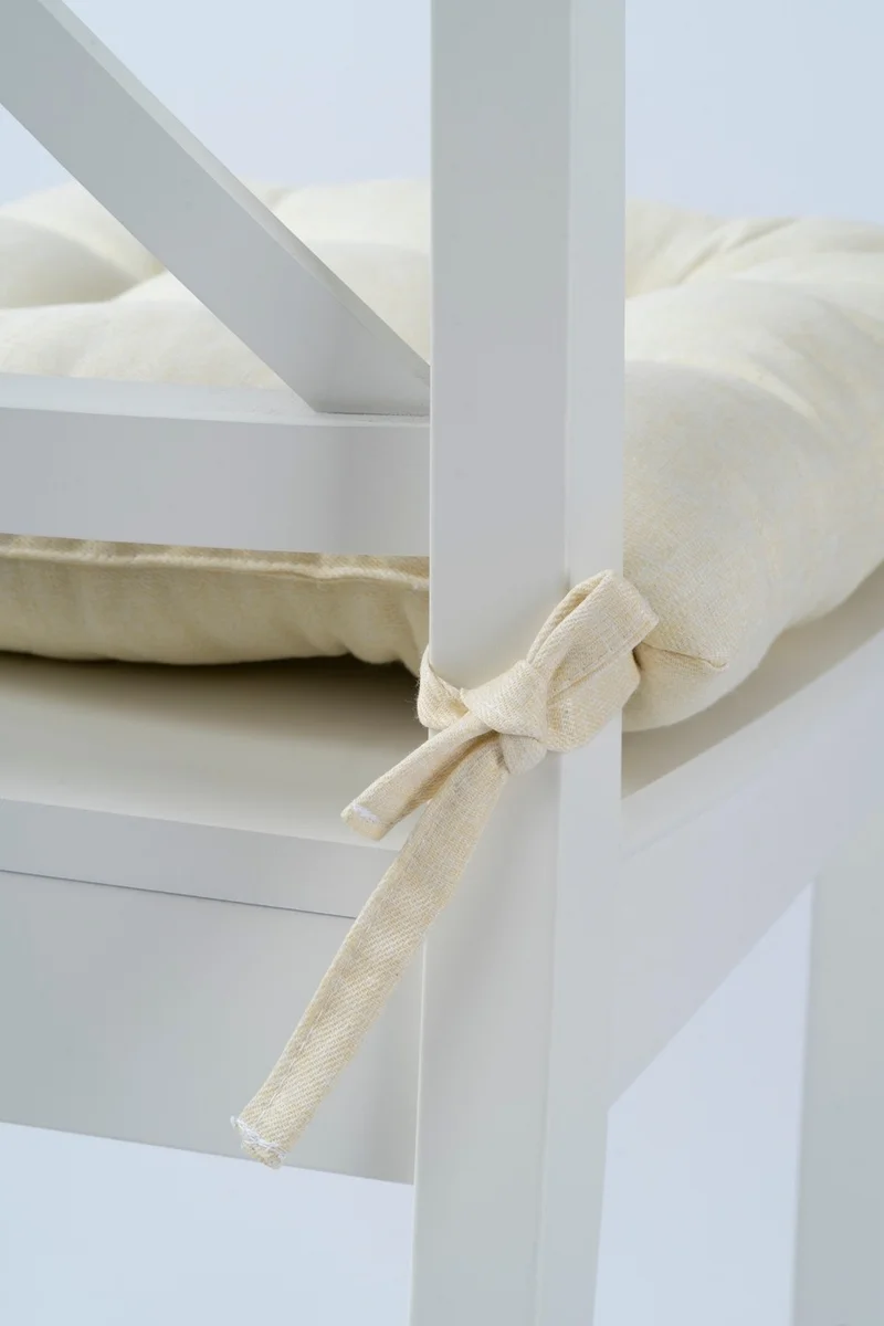 Altın Pamuk Golden Cotton Goldenpamuk Beta Pofidic Cream Chair Cushion With Lace 40X40CM