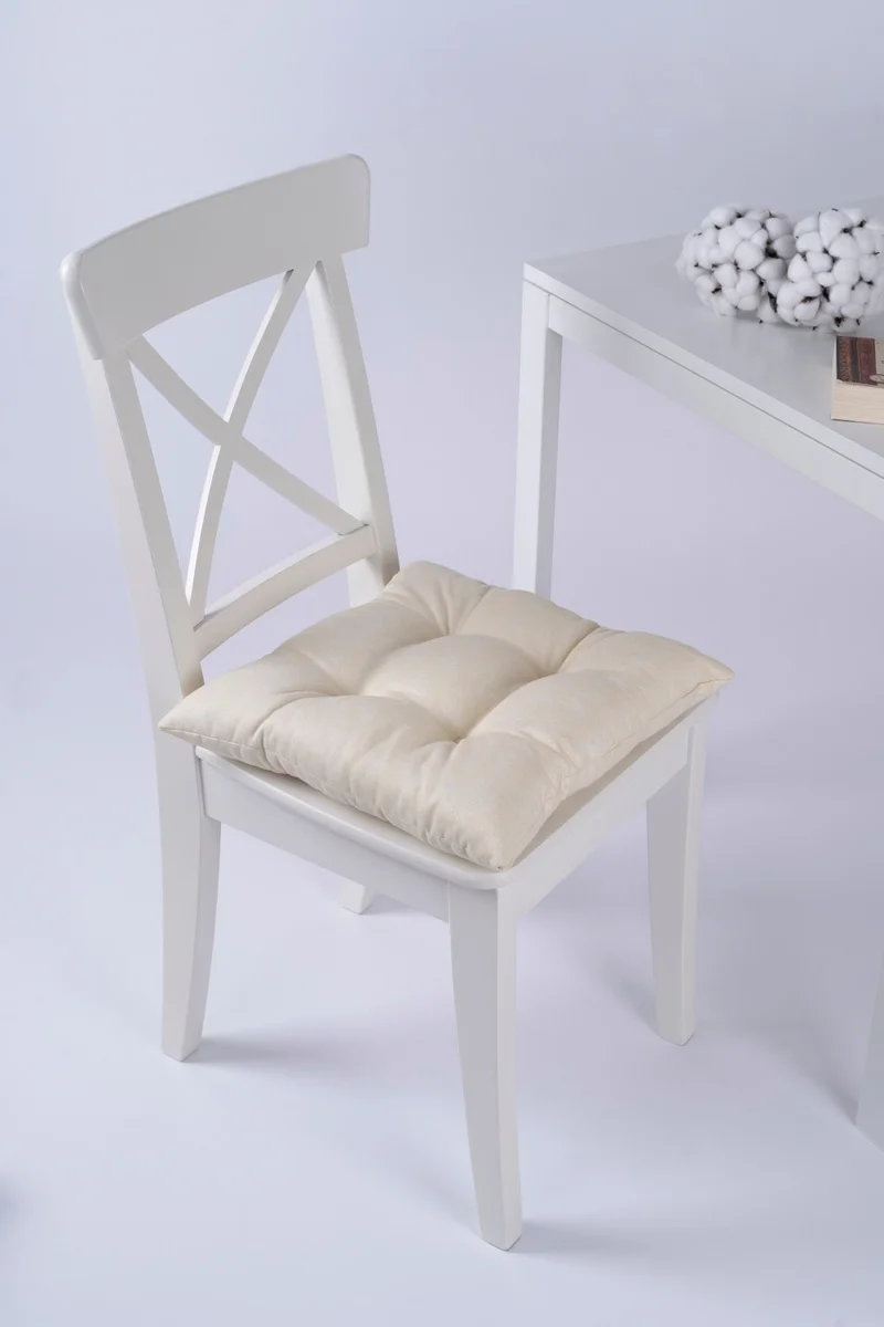 Altın Pamuk Golden Cotton Goldenpamuk Beta Pofidic Cream Chair Cushion With Lace 40X40CM