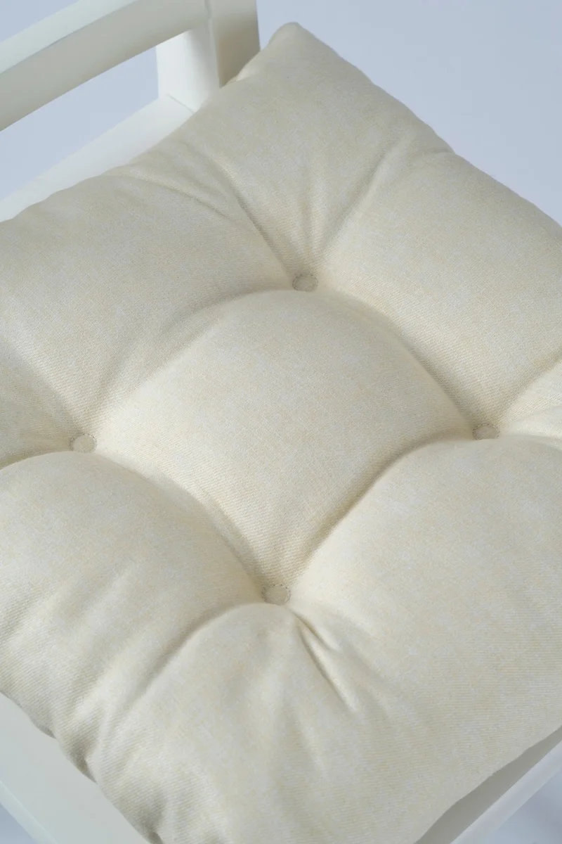 Altın Pamuk Golden Cotton Goldenpamuk Beta Pofidic Cream Chair Cushion With Lace 40X40CM