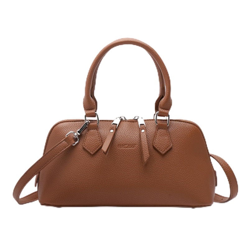 Caitina Women's Top Handle Crossbody Bags PU Leather Satchel Bags with Detachable Strap Purse for Women Brown - Image 1