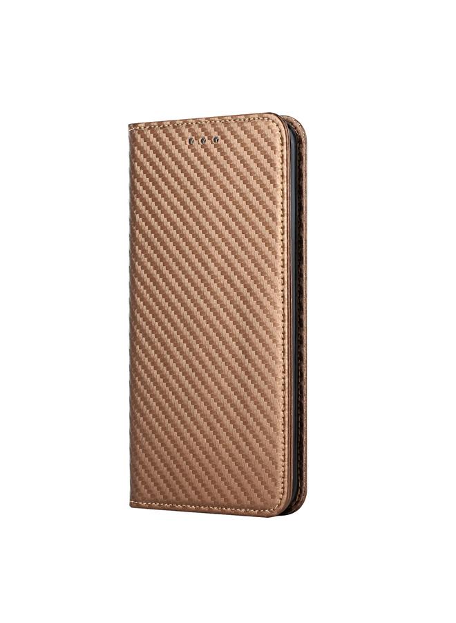 Zaboon Case For iPhone 13 Pro Max Carbon Fiber Texture Flip Holder Leather Phone Case - Image 2