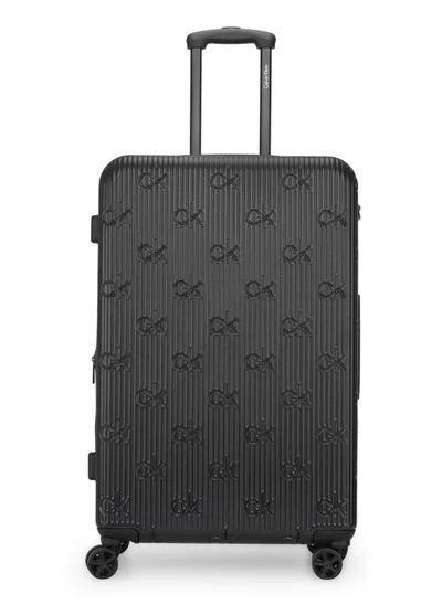 كالفن كلاين حقيبة سفر Insignia 2.0 Hardside Spinner ذات العجلات، خفيفة الوزن للغاية من مادة ABS، 4 عجلات مزدوجة، لون أسود