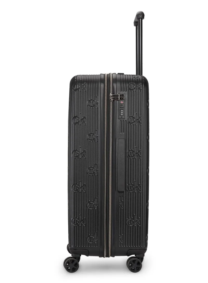 كالفن كلاين حقيبة سفر Insignia 2.0 Hardside Spinner ذات العجلات، خفيفة الوزن للغاية من مادة ABS، 4 عجلات مزدوجة، لون أسود