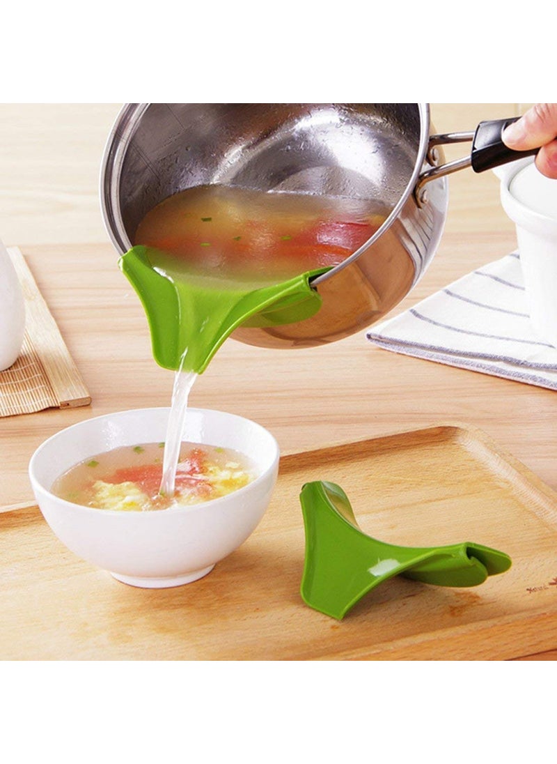 Vroxy Vroxy Pour Soup Spout Funnel AntiSpill Silicone Slip On Pour Drain for Pots Pans and Bowls and Jars for Household Kitchen Utensil  - Image 3