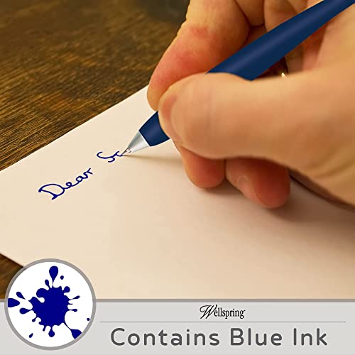 Wellspring Wiggle Writing Pens - Magnetic Pen with Built-in Magnet for Fridge Notes & Lists - Refillable Pens for Home & Office - Navy - Image 2