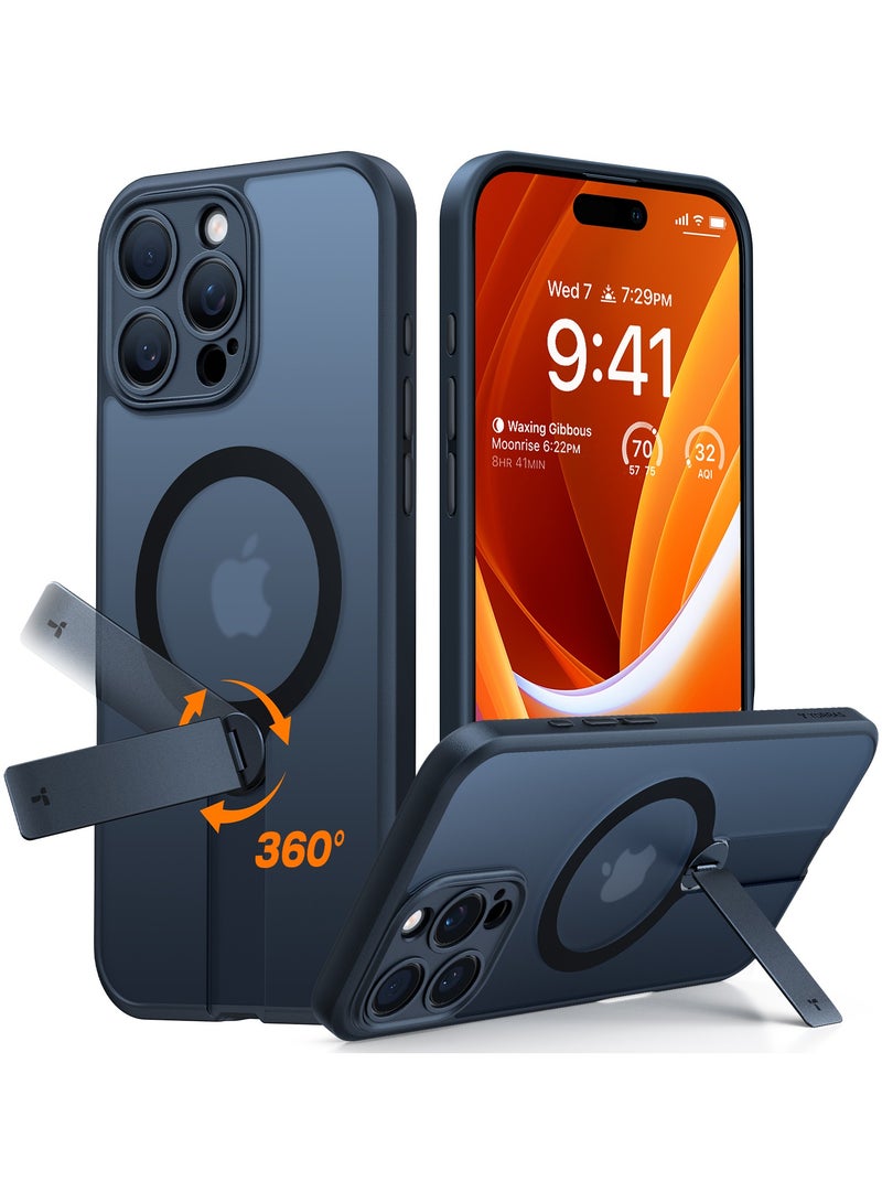 Upgraded 360°Rotable Stand Magnetic Case for iPhone 16 Pro Max Case, Full Camera Protection, Fit for MagSafe,16FT Mil-Grade Drop Protection for Case iPhone 16 Pro Max (6.9"), Black Black - Image 1