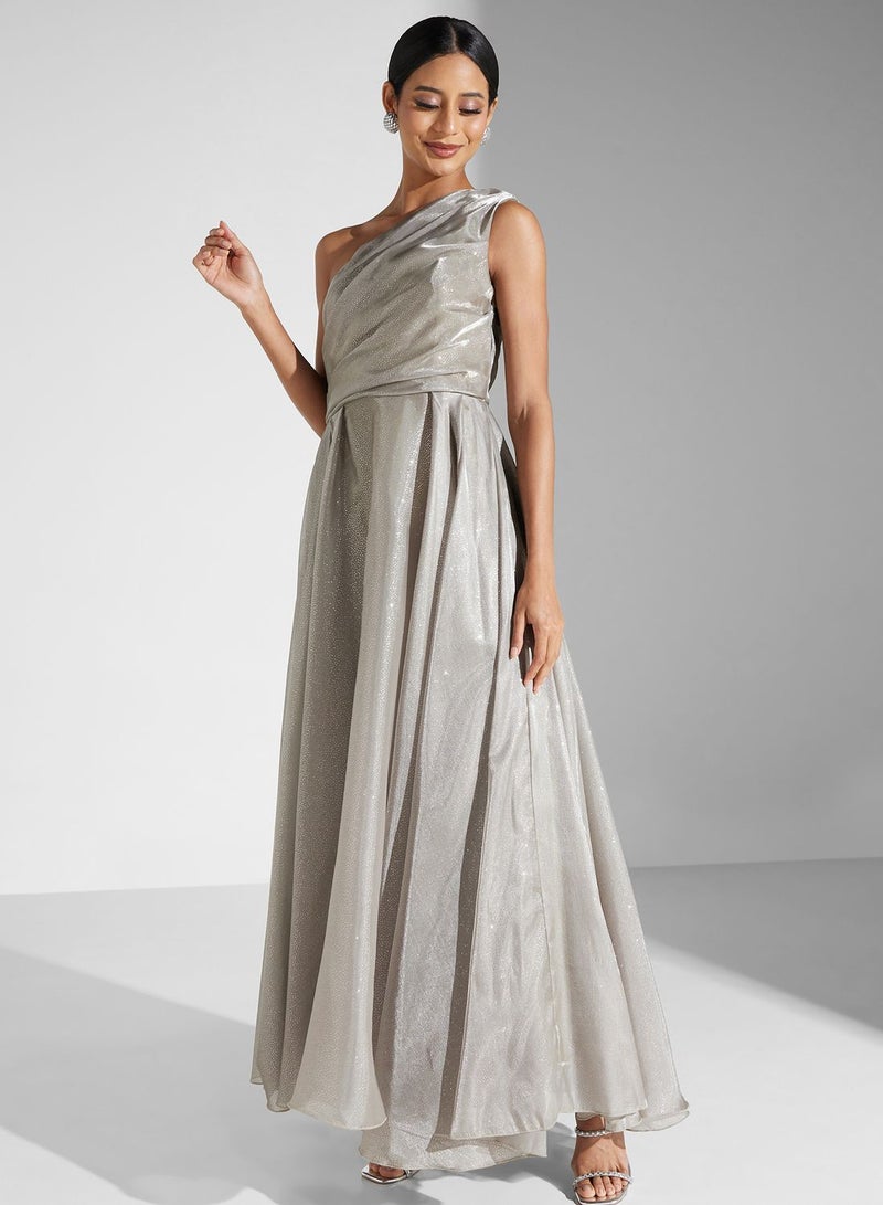 Namshi x Metallic One-Shoulder Dress - Image 5